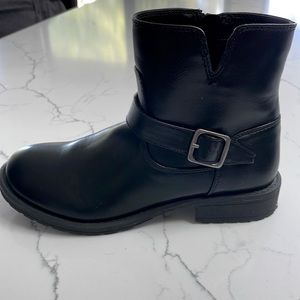 Black moto ankle boots